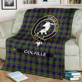 Colville Family Tartan Crest Blanket - 3 Sizes